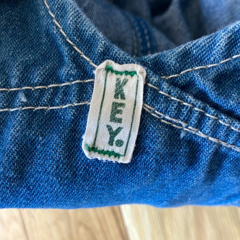 Women's Blue Denim Jumpsuit with Smiley Patch - Picture 3 of 12